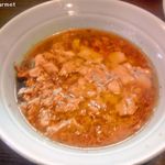 かじろうramen7 - つけ汁とほぐし豚