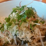 まん作 - トッピング～かいわれ・ねぎ・みょうが・揚げ玉・のり