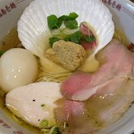 福島壱麺 - 帆立とトリュフ香る塩ラーメン+煮玉子♪