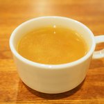 レストラン・サカキ - 千葉県産林SPF豚のポークジンジャー 1350円 のスープ