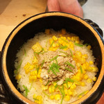 日本料理 晴山 - 鯛ととうもろこしの炊き込みごはん