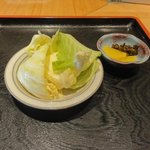 四季串揚あずさ - ②塩ダレキャベツ