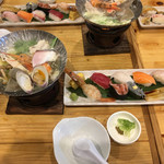 沼津港　漁師めし食堂 - 寿司九貫＋ミニ海鮮鍋