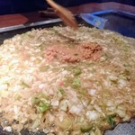 もんじゃ de BAR - スタッフさんに作ってもらいます～(^-^)♪