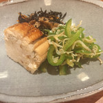 蕎麦 流石 - 突き出し
                                青唐辛子とジャコの和え物が気に入りました