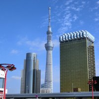 浅草むぎとろ 本店 - 隅田川からの東京スカイツリーです