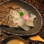 山屋蒼月 - 手作り蒟蒻の刺身。