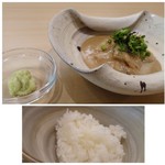Shirayuki - ◆鯛茶には山葵が添えられています。ご飯も甘くて美味しい。