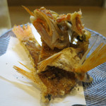 味楽 ゆめり - のど黒刺しの残った頭、かま、中骨が素揚げされて