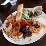 ランチプレート　エビとホタテのグリル