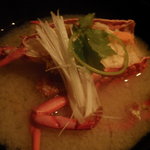 月の花 梟 - お造りの頭で味噌汁