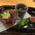 Morino Seiyuudou - 心太、だだちゃ豆、鯛の塩辛、バイ貝