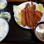 おかめ食堂 - エビフライ定食