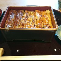 鰻割烹まえはら - 白木のカウンター席もいい感じ。志乃(一匹半)