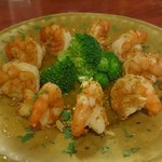 手打蕎麦 とし庵 - エビのガーリック炒め