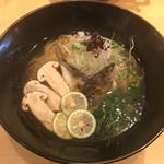 饗 くろ喜 - 夏麺第8弾 鮎と松茸の塩そば（1,700円） 2017.8