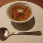 レストランよねむら - 広島産じゅんさい入りコンソメスープ