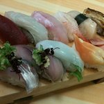 魚河岸寿司 - ランチ握り松1,050円