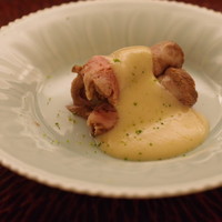日本料理 晴山 - 強肴：飛騨牛の冷製、翡翠茄子、胡麻クリーム