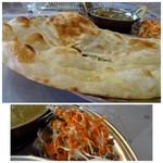 インドネパール料理 ヒマラヤキッチン - ◆ナンは少し甘めで好みのタイプ。 ◆サラダはほぼキャベツ。