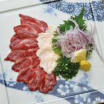 Horse sashimi (assortment of 3 types) directly from Kumamoto