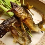 銀座 小十 - 若鮎の炭火焼き