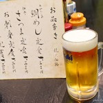 とみや - 2017年7月　生ビール中【500円】