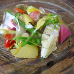 バローレ - 野菜のマリネ ゆずと自家製コンソメのシートをかけて
