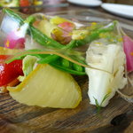 バローレ - 野菜のマリネ ゆずと自家製コンソメのシートをかけて