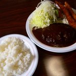 レストラン石水 - ハンバーグと海老フライランチ　￥970