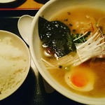 駒沢 ひろの亭 - 2017/8  煎り酒ラーメン&半ライス