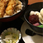 Iseji Shimakaze Hisai Ten - 天丼と白玉クリームあんみつ