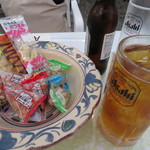 宮川町ビアガーデン - 乾きもののサービスもありました