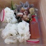 宮川町ビアガーデン - 鱧落とし・梅肉・文銭蛸梅肉醤油和え・あしらい