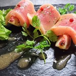 Marlin tuna and fig carpaccio from Shizuoka Prefecture