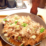 祭太鼓 - "冷やしかつ丼"の頭のアップ。