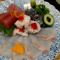 手打ちそば 大石 - 季節の刺身盛り合わせ