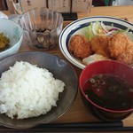 こたま食堂 - チキンカツ（おろしポン酢）・南瓜煮・ひじき煮・スープ・ごはん