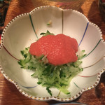 えちごやきゅ～ぴ～ - 小鉢その２・胡瓜刻んだのに明太子ソース。