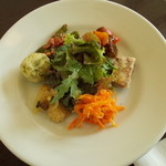 アウストロ - ゼッポリーニ・テリーヌ・カポナータ・マリネ・サラダ等、6～7種類の前菜の盛り合わせ