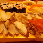 寿司居酒屋 や台ずし - 寿司（鉄火巻、まぐろ、シャコ、いか、たこ、さば、甘えびほか）
