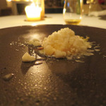 AZUR et MASA UEKI - シークヮサーと和梨のソルベ　泡盛のサヴァイヨン　黒糖のクランブル