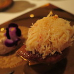 AZUR et MASA UEKI - フォアグラのコンフィ　毛蟹　マンゴー　ショコラシャンティ