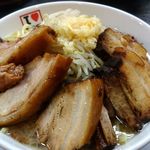 まるぎん二号 - （2017.8.29）ラーメン大盛、肉マシ、醤油、カタメ、ニンニクまし、脂まし