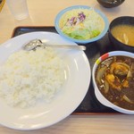 松屋 - ごろごろ煮込みチキンカレー大盛・生野菜セット