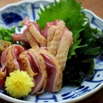 Breakfast: local chicken sashimi