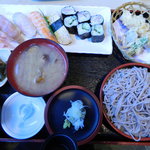 魚忠 - 寿司セット天ぷら付定食