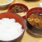 海老の宮川 - 海老会席（ご飯、味噌汁、香の物）