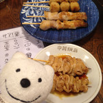 お太幸 - 焼鳥バラ串、シロ串、つくね串 Yakitori Rib, Intestine, Chicken Meatloaf Skewers at Otako, Kinugasa！♪☆(*^o^*)