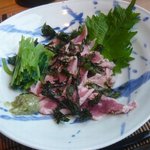 手打 たけうち - 合鴨ささみ山葵５００円★★★